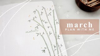 plan with me march 2024  bamboo theme  monthly bullet journal setup [upl. by Messing]