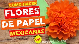 Cómo hacer flores de papel mexicanas para el Día de Muertos Fácil flores de papel • Happythought [upl. by Sadye]