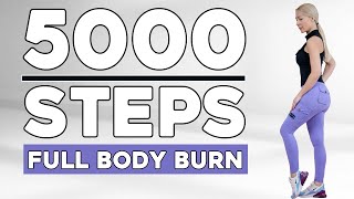 5000 STEPS IN 30 MIN AT HOME  Do it twice to get 10000 STEPS  Weight Loss Workout  NO JUMPING [upl. by Ahselet]