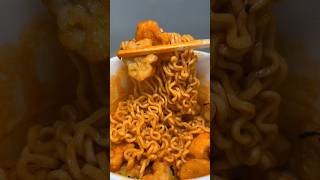 buldak ramen with minion shaped chicken nuggets asmr koreanfood [upl. by Nylirehc9]