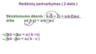 Reiškinių pertvarkymas 2 dalis [upl. by Sapphera]