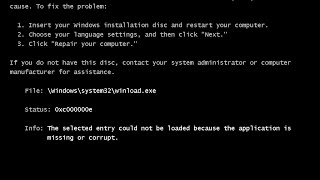 How to Fix quot0xc000000e Windows Failed to Startquot boot error [upl. by Lilac]