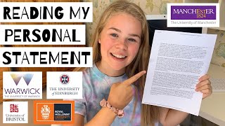 READING THE PERSONAL STATEMENT THAT GOT ME INTO MANCHESTER BRISTOL WARWICK EDINBURGH amp RHUL [upl. by Hiett]