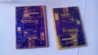 MAKING OF DOUBLE SIDED PCB USING PHOTO SENSITIVE FILM Photoresist Dry Film [upl. by Ennobe]