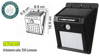 arbotante solar 250 lumens con auto encendido y sensor de Movimiento [upl. by Vinia23]