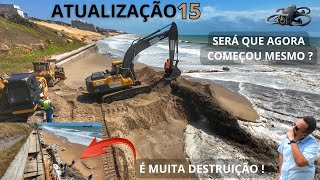 Atualização 15  Engorda da Praia de Ponta Negra  MUITA DESTRUIÇÃO E PARECE QUE AGORA OBRA COMEÇOU [upl. by Marelya847]