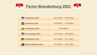 Ferien Brandenburg 2023 [upl. by Taddeo813]