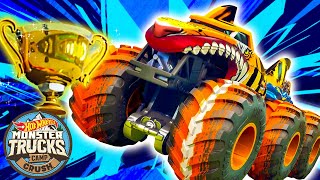 Exciting Monster Truck Boulder Games at Camp Crush  Hot Wheels Monster Trucks [upl. by Ettenyar]