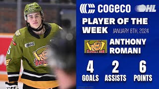 Battalion’s Anthony Romani named Cogeco OHL Player of the Week [upl. by Hsirahc185]