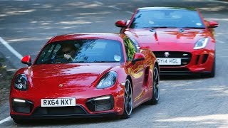 Jaguar Ftype coupé versus Porsche Cayman GTS [upl. by Bensky]