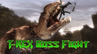 TUROK  TRex Boss Fight  PC Gameplay HD [upl. by Rheinlander]