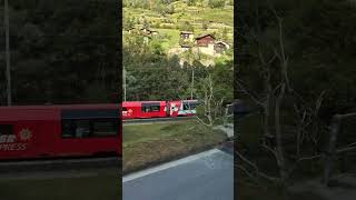 Glacier Express Train viewed through a coach window [upl. by Yuk]