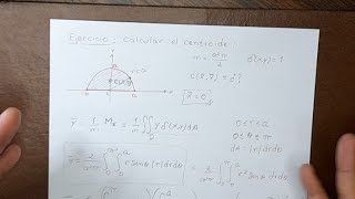 🗂CENTRO DE MASA  CENTROIDE de una lámina semicircular  MOMENTO ESTÁTICO  Integración doble [upl. by Ybab]