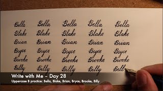 Improve Cursive Handwriting Day 28  Practice With Me  popular names starting with B [upl. by Eiduam]