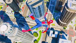 GTA 5 Spiderman Falling off Highest Building  Funny Moments Crazy Complications Fails Gameplay [upl. by Eniahs]