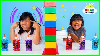 Twin Telepathy Slime Challenge Ryan vs Mommy [upl. by Mcknight254]