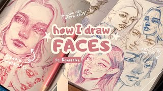 ₊✧ drawing faces in a week ๋࣭ ° learning with Domestika [upl. by Buroker744]