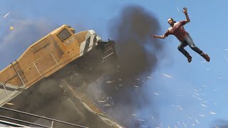 GTA V  Derailed  Mission  Train Accident in GTA V  PC Gaming  Trevor amp Michael [upl. by Zurek]