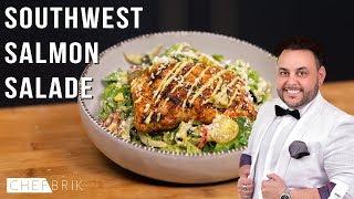 Grilled Salmon Salad Southwest Style Easy to Make at Home [upl. by Himelman]