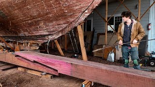 Cutting and Fitting a Keel Timber Scarph Joint  Rebuilding Tally Ho EP14PART2 [upl. by Capriola]