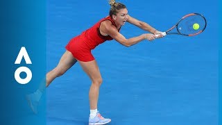 Fantastic 17 shot rally in the womens final between Halep and Wozniacki  Australian Open 2018 [upl. by Ahsenyt]