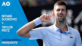 Novak Djokovic v Taylor Fritz Highlights  Australian Open 2024 Quarterfinal [upl. by Ellynn]