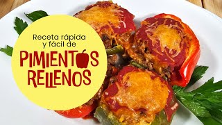 Pimientos rellenos con carne molida y arroz blanco ¡una receta fácil y deliciosa [upl. by Nosirrah891]