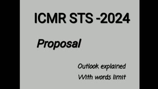 how to write a research proposalproposal outlineword limit and marks for icmr proposalicmrsts2024 [upl. by Atteuqnas]