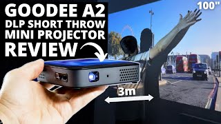 GooDee A2 REVIEW PalmSized Projector with Builtin Battery [upl. by Mauro559]