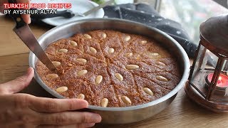 Turkish Sambali  Revani Basbousa Dessert With Semolina No Egg Oil Flour [upl. by Mord]