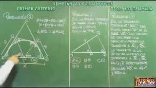 SEMEJANZA DE TRIANGULOS PRIMER CRITERIO  EJERCICIOS RESUELTOS [upl. by Yedsnil785]