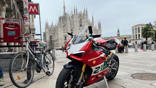 DUOMO  riding through milan on a ductai panigale v2 troy bayliss [upl. by Gorman]