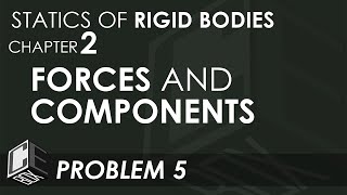 Statics of Rigid Bodies Chapter 2 Forces amp Components Prob 5 PH [upl. by Aicilaana]