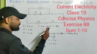 Numericals on Current Electricity Class 10  Icse  Concise Physics  Selina  Physics  Exe 8B [upl. by Kevina]