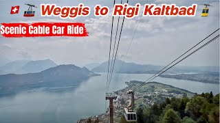 🇨🇭 Weggis to Rigi Kaltbad Cable Car 🚠 ride Switzerland [upl. by Noeht]