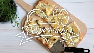 Rezept Flammkuchen mit Rotschmierkäse amp Birne  Teigverliebt [upl. by Chesna109]