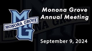 Monona Grove Annual Meeting  Monday September 9 2024 [upl. by Irami]