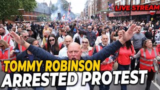 TOMMY ROBINSON ARREST LIVE PROTEST  DOWNING STREET [upl. by Ifen]