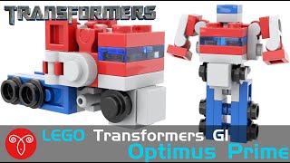 Lego Transformers MOC Micro G1 Optimus Prime V2 Instruction Mini Truck Mecha Tutorial [upl. by Irol]