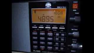 Tecsun PL880 receiving All India Radio Kurseong 4895 Khz [upl. by Adnole]