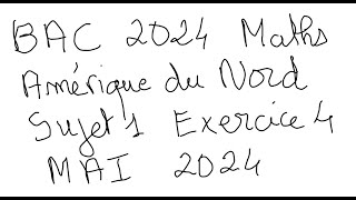 BAC 2024 Amérique du Nord Sujet 1 Mai 2024 Exercice 4 Suites dintégrales [upl. by Burny]