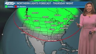 Thursday 5PM Weather Update Northern Lights could cap stellar week with cold front on the way [upl. by Tiffanie]