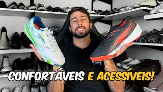 BOAS E CONFORTAVEIS POR MENOS DE 500 REAIS  Comparativo Penalty Se7e Pro Ecoknit Y2 x Joma Liga 5 [upl. by Bergeman412]