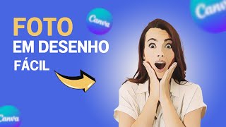 como transforma foto em DESENHO no CANVA [upl. by Adnahsam910]