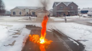 Fire Tornado Spawns on Driveway [upl. by Downing]