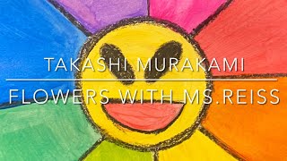 Takashi Murakami Inspired Painted Color Wheel Flower Art Lesson with MsReiss [upl. by Devine]