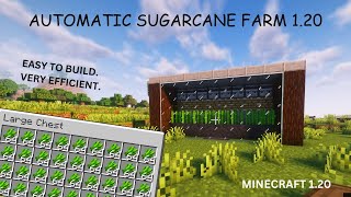 Minecraft Easiest Automatic Sugarcane Farm SuperEfficient  MINECRAFT 120 [upl. by Aicertap]