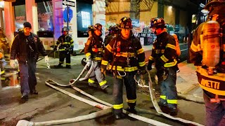 “FIRST FDNY FIRE IN MANHATTAN 2021”  FDNY BOX 0172 OPERATING FOR FIRE IN RESTAURANT CORTLANDT ALLEY [upl. by Cris]