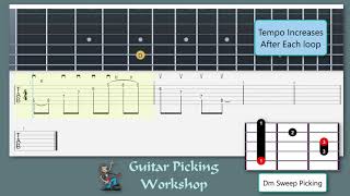 Guitar Arpeggios Dm Drill 1 Medium Speed Range [upl. by Oakman698]