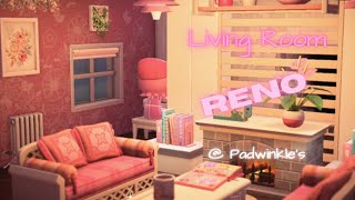 Animal Crossing New Horizons ACNH  Padwinkles Living Room Redesign in Pink [upl. by Shina266]